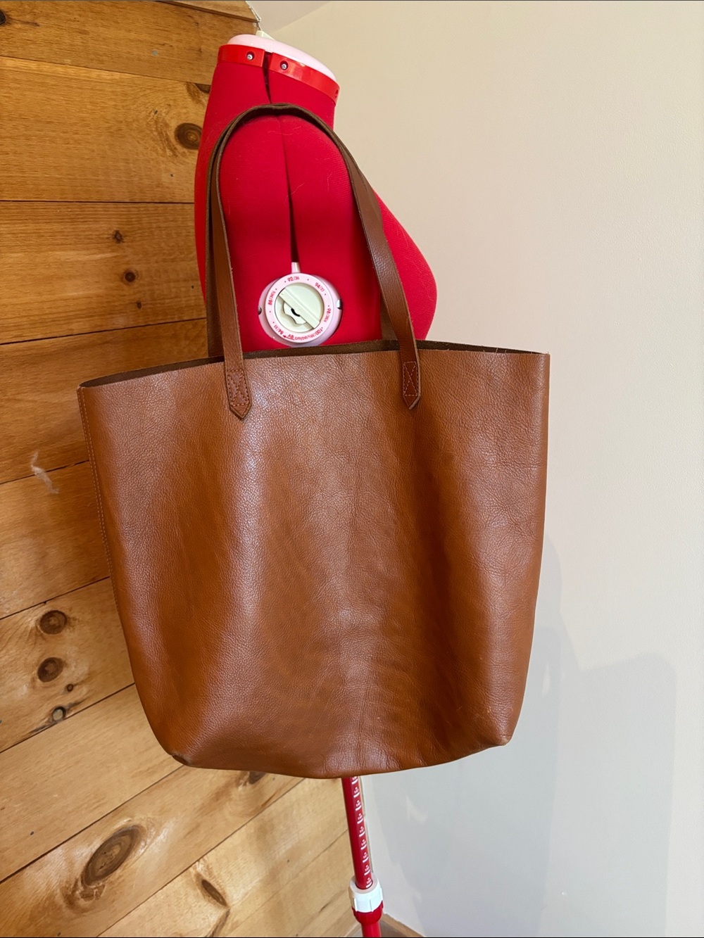 Madewell Cognac Pebbled Leather Tote